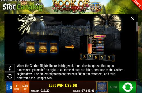 Скрин7. Book of Romeo and Julia Golden Nights слот