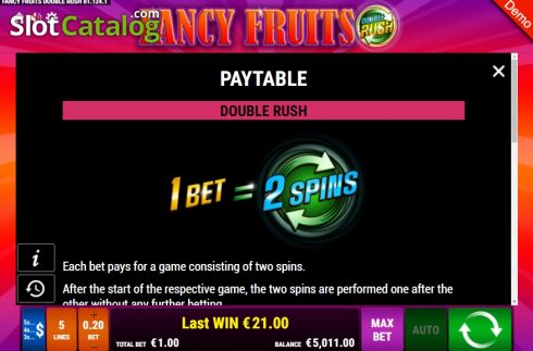 Скрин6. Fancy Fruits Double Rush слот