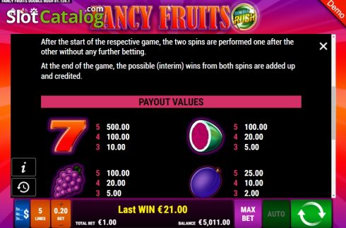 Скрин7. Fancy Fruits Double Rush слот