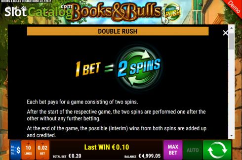 Скрин8. Books and Bulls Double Rush слот