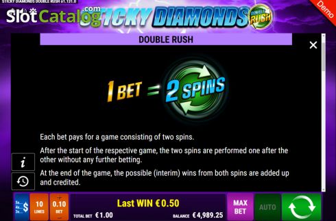 Скрин7. Sticky Diamonds Double Rush слот