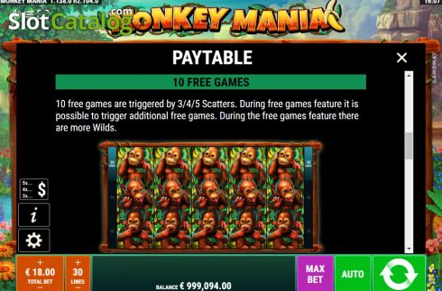 Скрин9. Monkey Mania (Gamomat) слот
