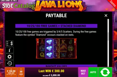 Скрин8. Lava Lions слот