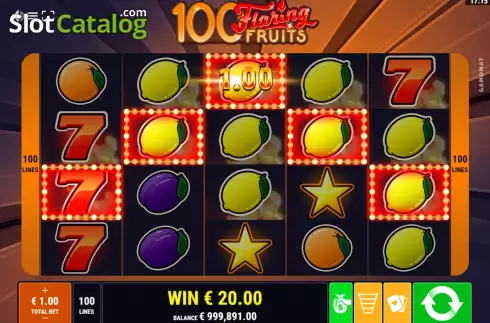 Скрин8. 100 Flaring Fruits слот