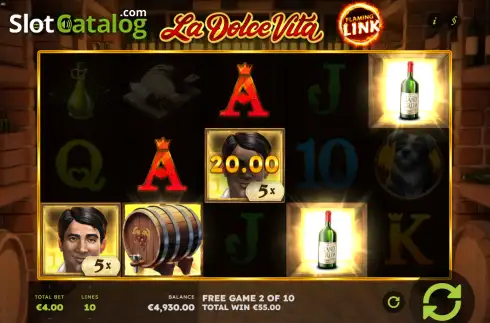 Скрин3. La Dolce Vita Flaming Link слот