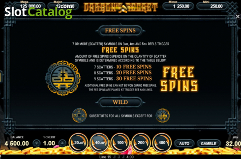 Скрин8. Dragon's Secret (Gamzix) слот