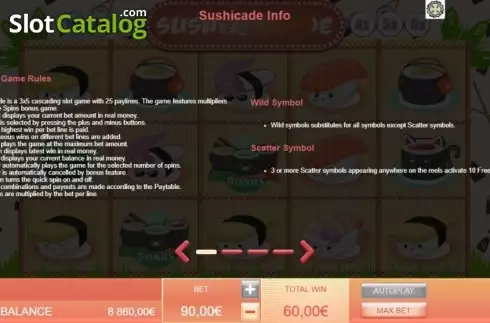 Скрин7. Sushicade слот
