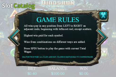 Скрин8. Dinosaur Adventure слот