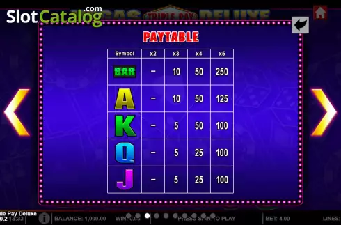 Скрин8. Vegas Triple Pay Deluxe слот