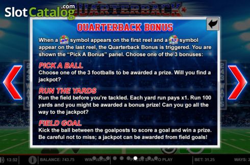 Скрин6. Quarterback слот
