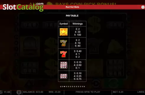 Скрин6. Red Hot Slots слот