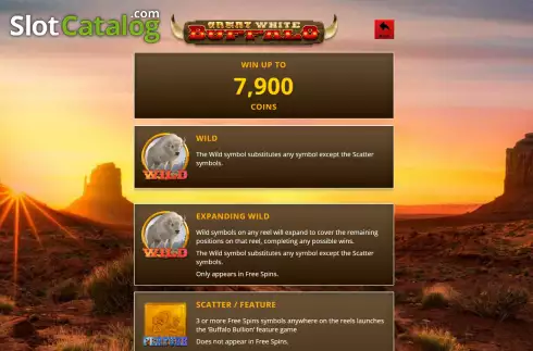 Скрин7. Great White Buffalo слот