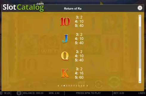 Скрин8. Return of Ra слот
