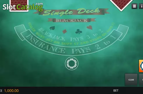 Скрин2. Single Deck Blackjack (Genii) слот