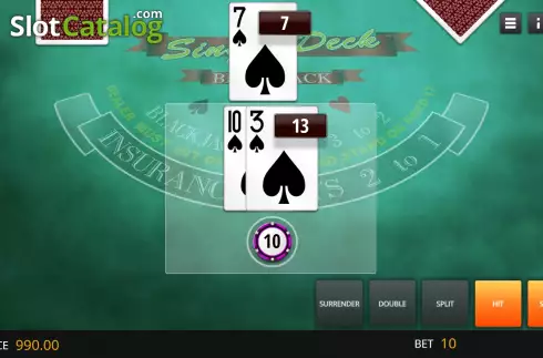 Скрин3. Single Deck Blackjack (Genii) слот
