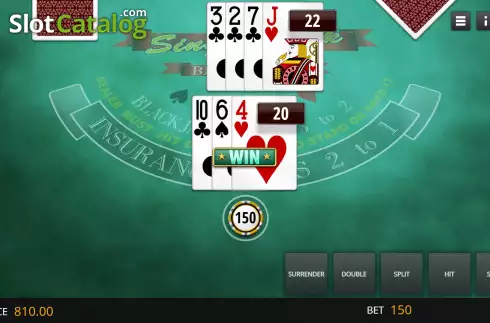Скрин6. Single Deck Blackjack (Genii) слот