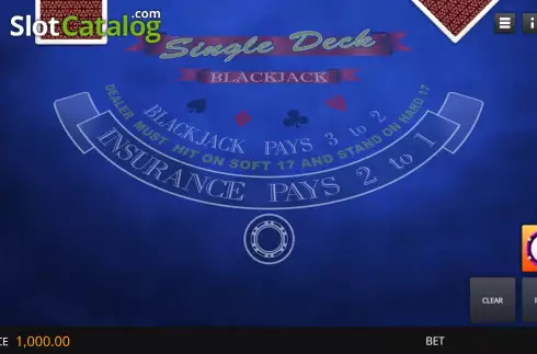 Скрин2. Single Deck Blackjack Elite Edition слот