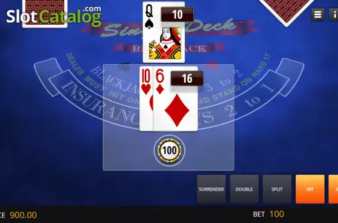 Скрин3. Single Deck Blackjack Elite Edition слот