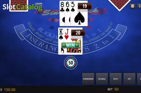 Скрин6. Single Deck Blackjack Elite Edition слот