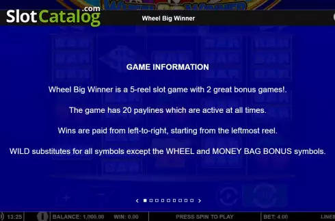 Скрин5. Wheel Big Winner слот