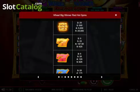 Скрин5. Wheel Big Winner Red Hot Spins слот