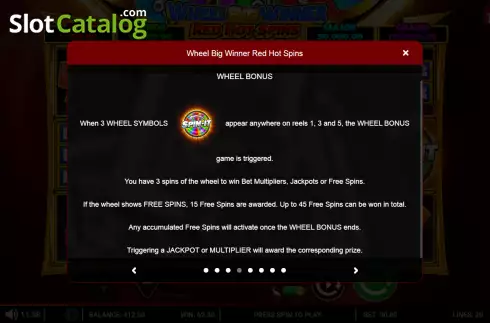 Скрин9. Wheel Big Winner Red Hot Spins слот