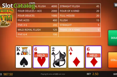 Скрин3. Bonus Deuces Wild (Genii) слот