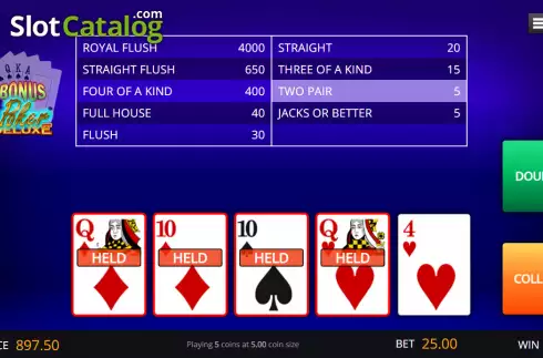 Скрин3. Bonus Poker Deluxe (Genii) слот