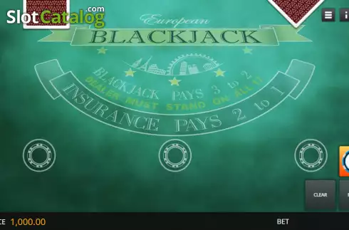 Скрин2. European Blackjack (Genii) слот