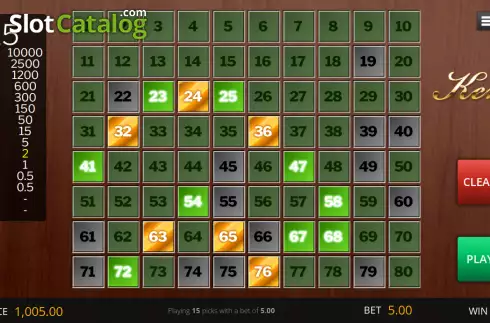 Скрин3. Classic Keno (Genii) слот