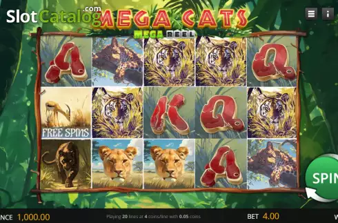 Скрин2. Mega Cats Mega Reel слот