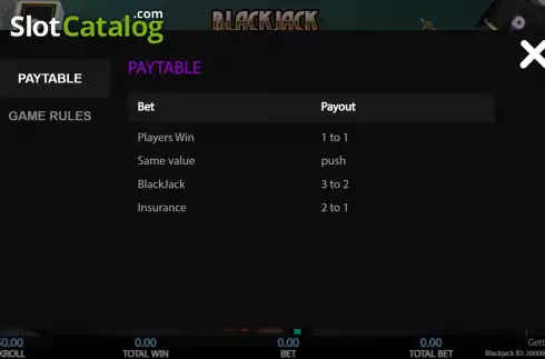 Скрин6. Blackjack (Getta Gaming) слот