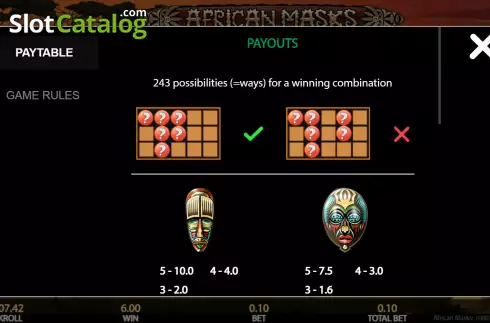 Скрин5. African Masks слот