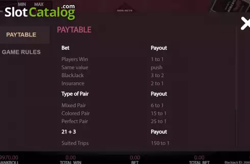 Скрин6. Blackjack Side Bets (Getta Gaming) слот