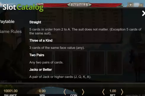 Скрин7. Jacks or Better (Getta Gaming) слот