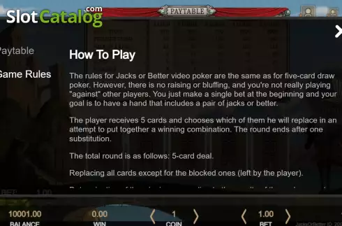 Скрин8. Jacks or Better (Getta Gaming) слот