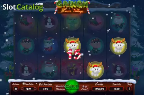 Скрин3. Grinch Xmas Village слот