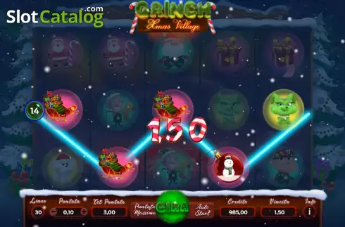Скрин5. Grinch Xmas Village слот