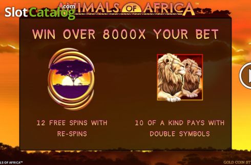 Скрин2. Animals of Africa слот