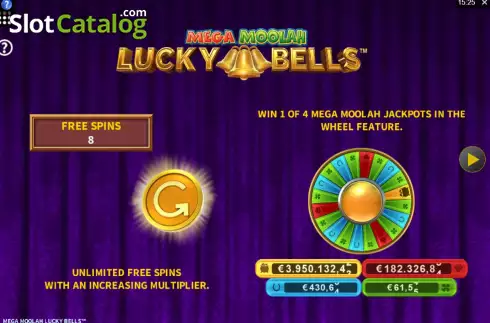 Скрин2. Mega Moolah Lucky Bells слот