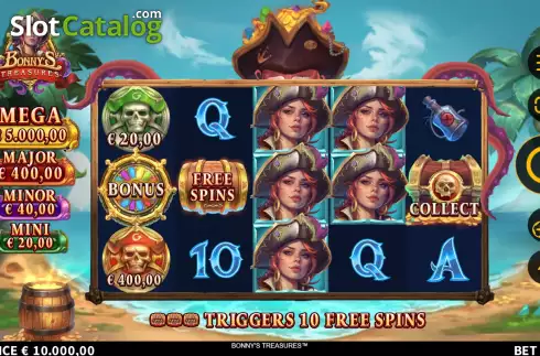Скрин3. Bonny's Treasures слот
