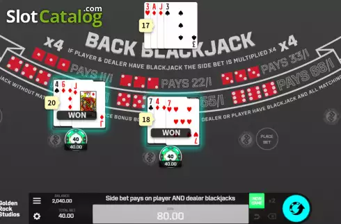 Скрин3. Back Blackjack (Golden Rock Studios) слот