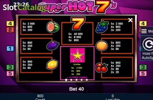 Скрин5. Super Hot 7's (Green Tube) слот