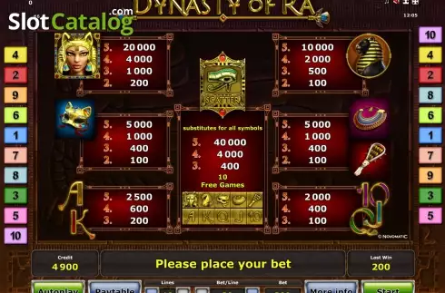 Скрин5. Dynasty of Ra™ слот
