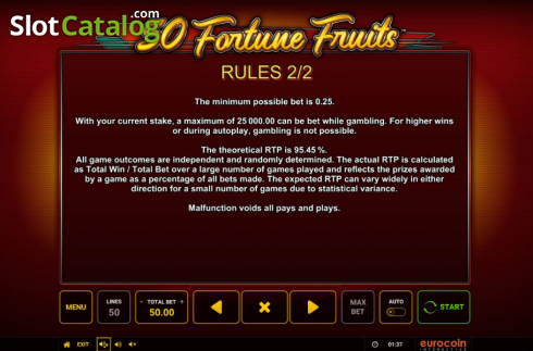 Скрин9. 50 Fortune Fruits слот