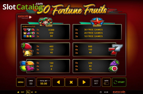 Скрин6. 50 Fortune Fruits слот