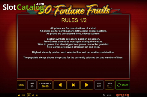 Скрин8. 50 Fortune Fruits слот