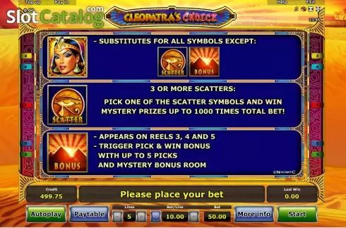 Скрин7. Cleopatra's Choice слот