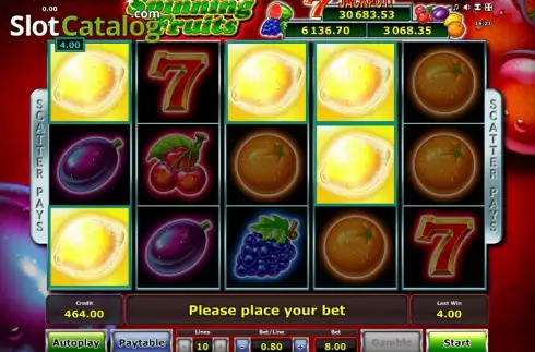 Скрин3. Spinning Fruits (Green Tube) слот