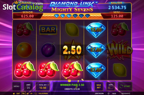 Скрин4. Diamond Link Mighty Sevens слот